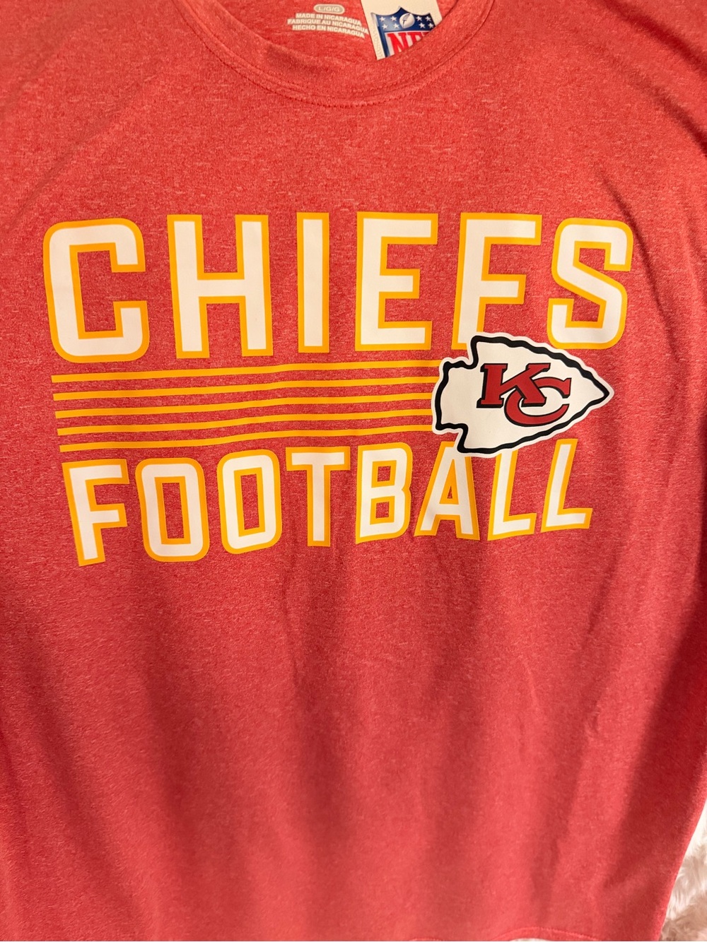 NFL Red Kansas City Chiefs Short-Sleeve Tee with Yellow & White Accents